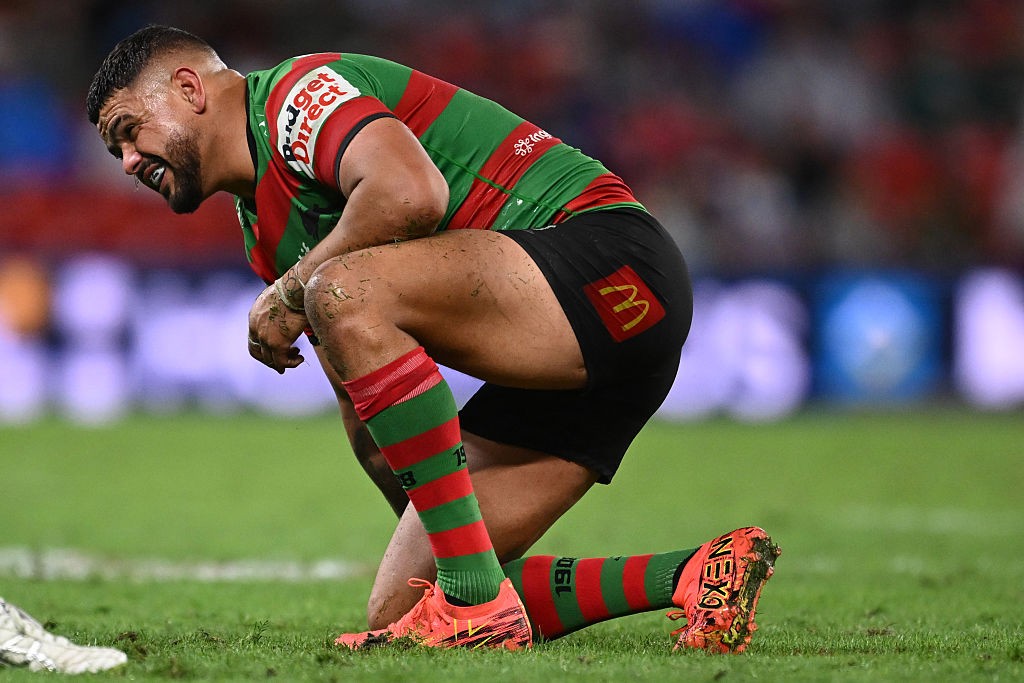 Latrell Mitchell in South Sydney colours during an NRL match