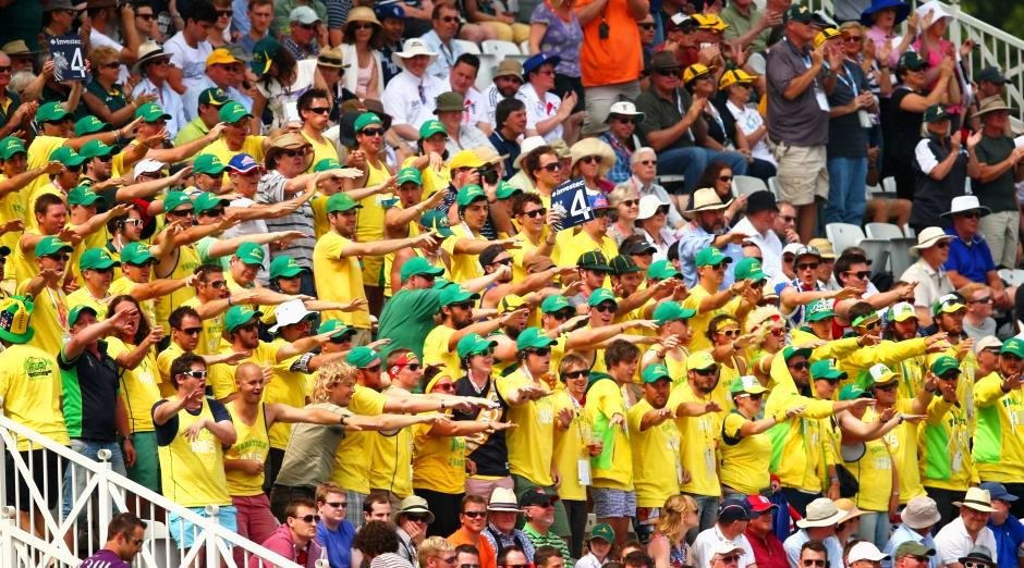 Australian cricket supporters in the crowd